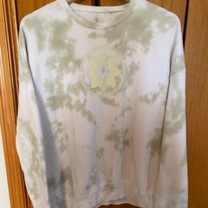 Club Pilates Green Tie Dye Crewneck